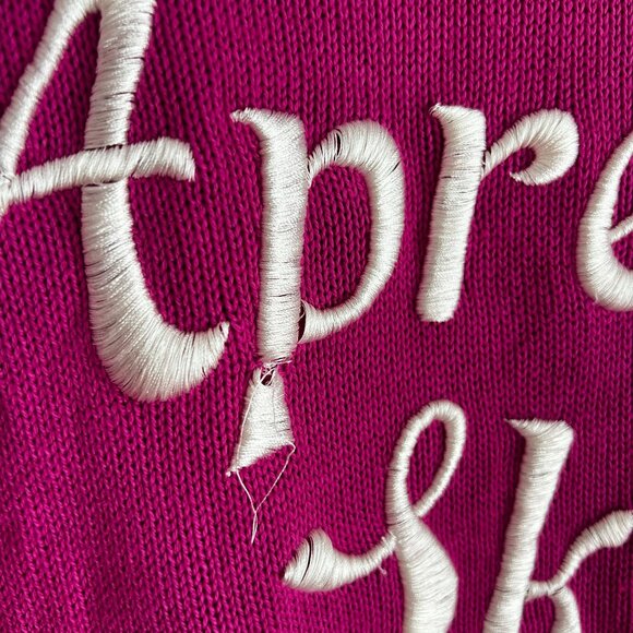 Wildfox Womens APRES SKIT Crew Neck Sweater SMALL in Festival Fuschia Cotton - Picture 9 of 9